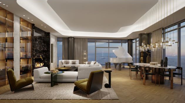 Rendering of 55 Port Condos suite interior