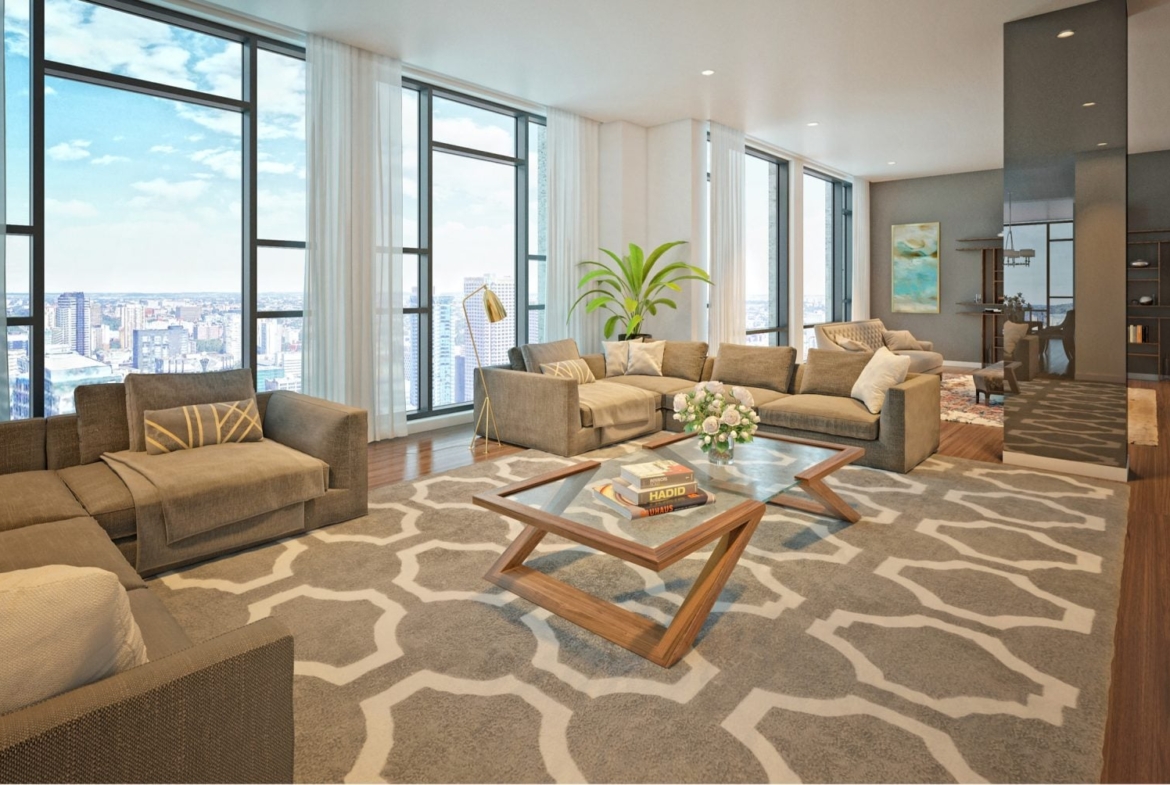 Rendering of 628 Saint-Jacques Condos interior living room