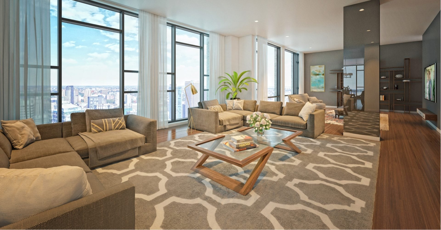 Rendering of 628 Saint-Jacques Condos interior living room