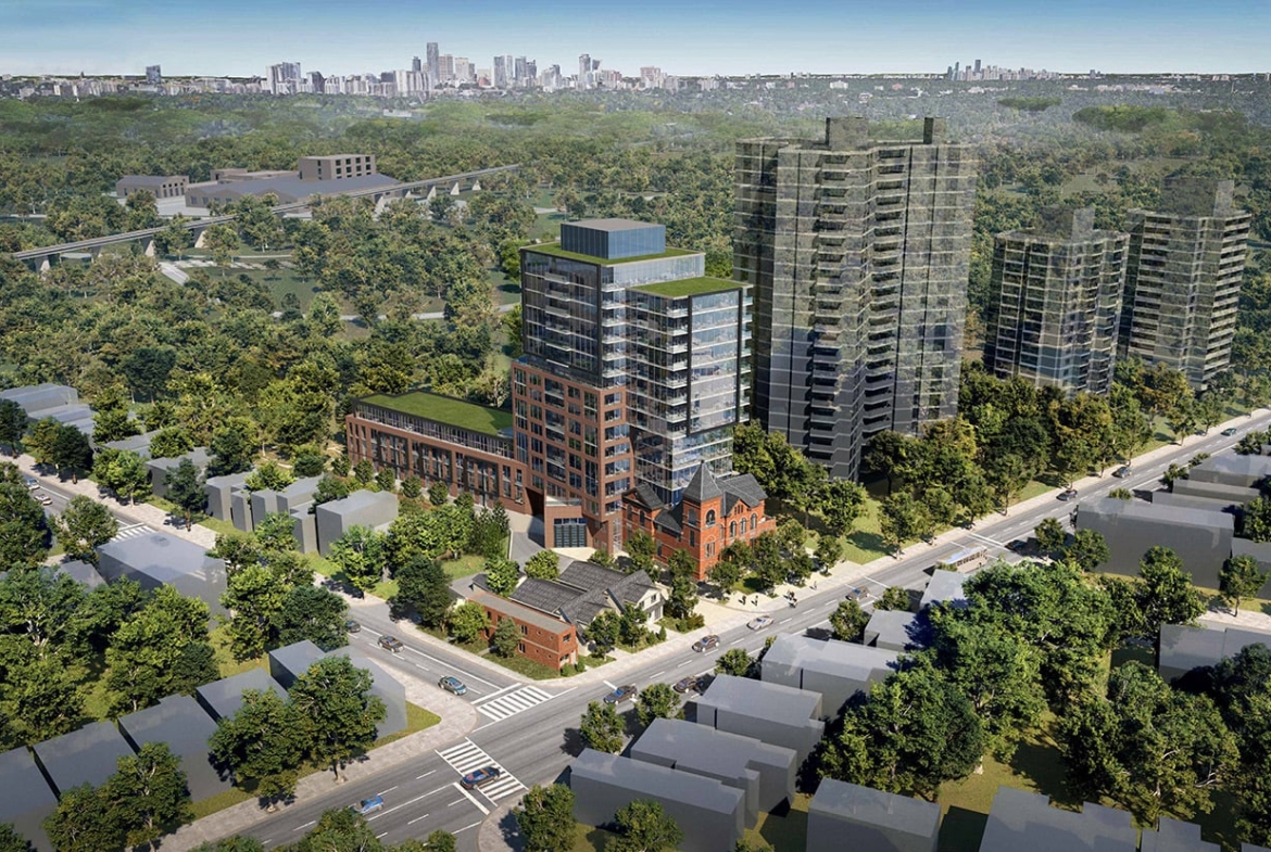 Rendering of 954 Broadview Condos aerial view