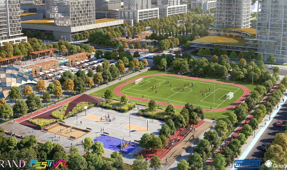 Grand Festival Condos Soccer Field Cultural Hub