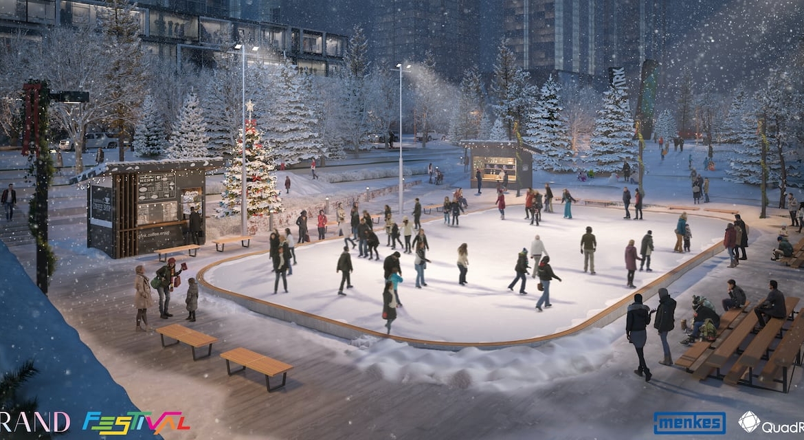 Grand Festival Condos Winter Wonderland Sunken Plaza