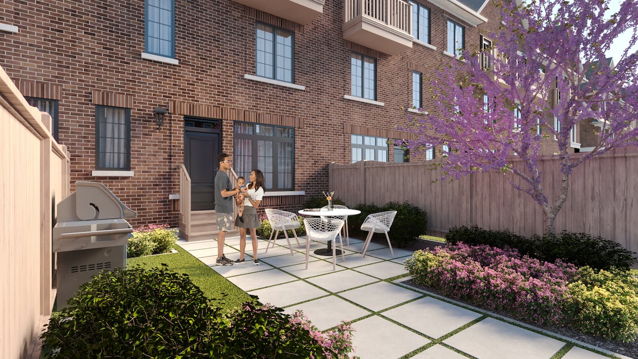 Rendering of Highbury Gardens courtyard