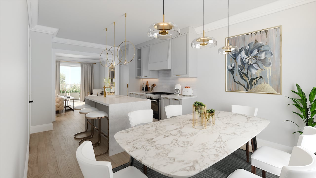 Rendering of Highbury Gardens kitchen alt