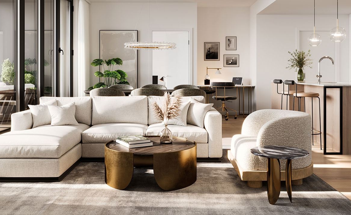 Stone and South Condos suite interior living room