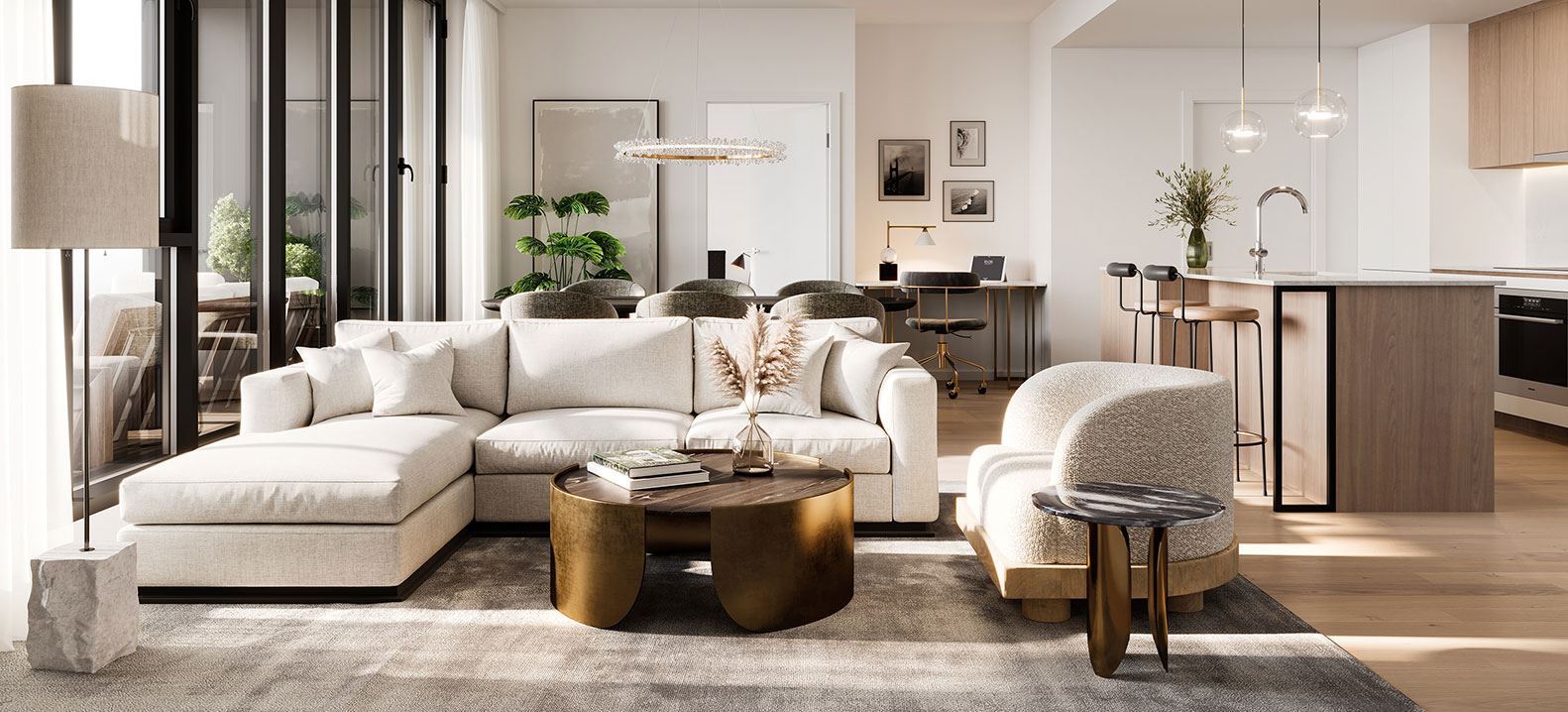 Stone and South Condos suite interior living room