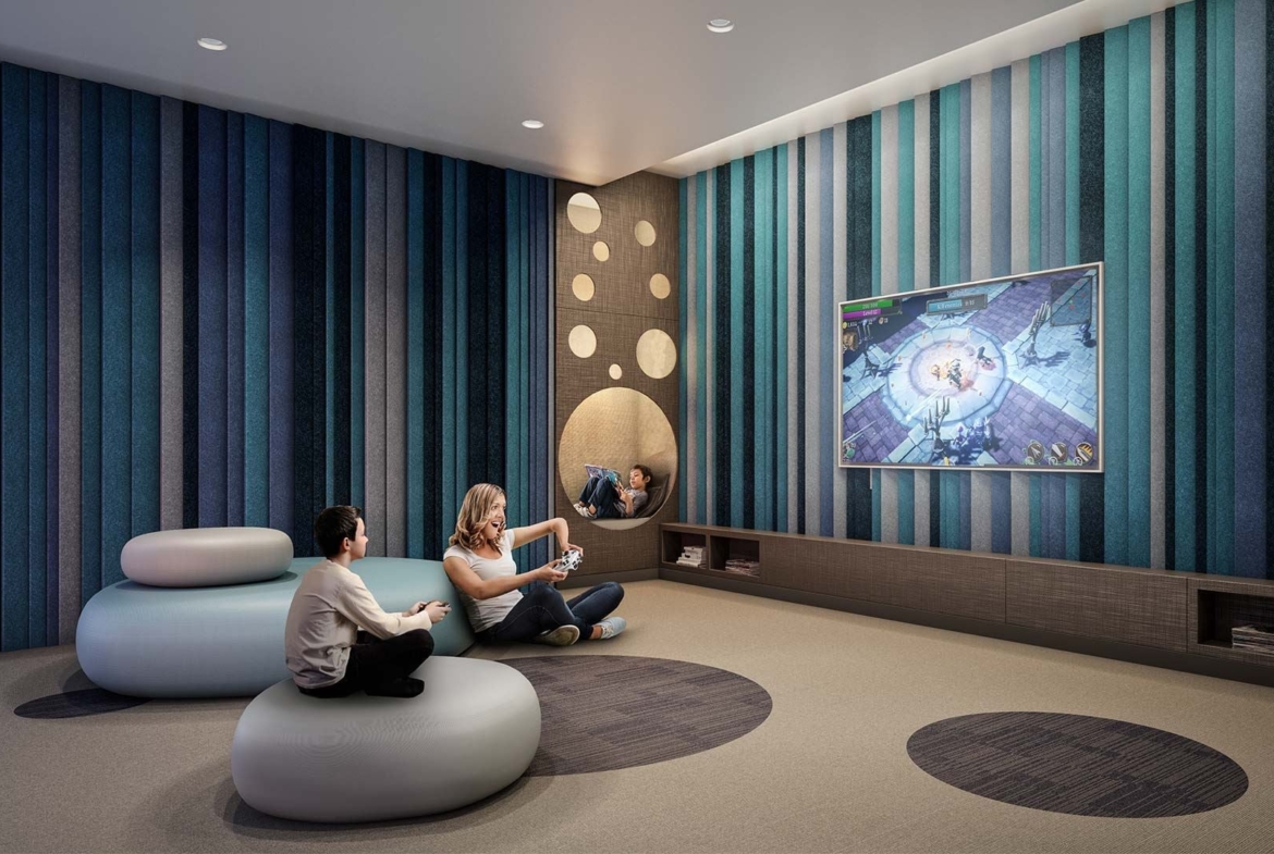 The Dupont Condos media game room
