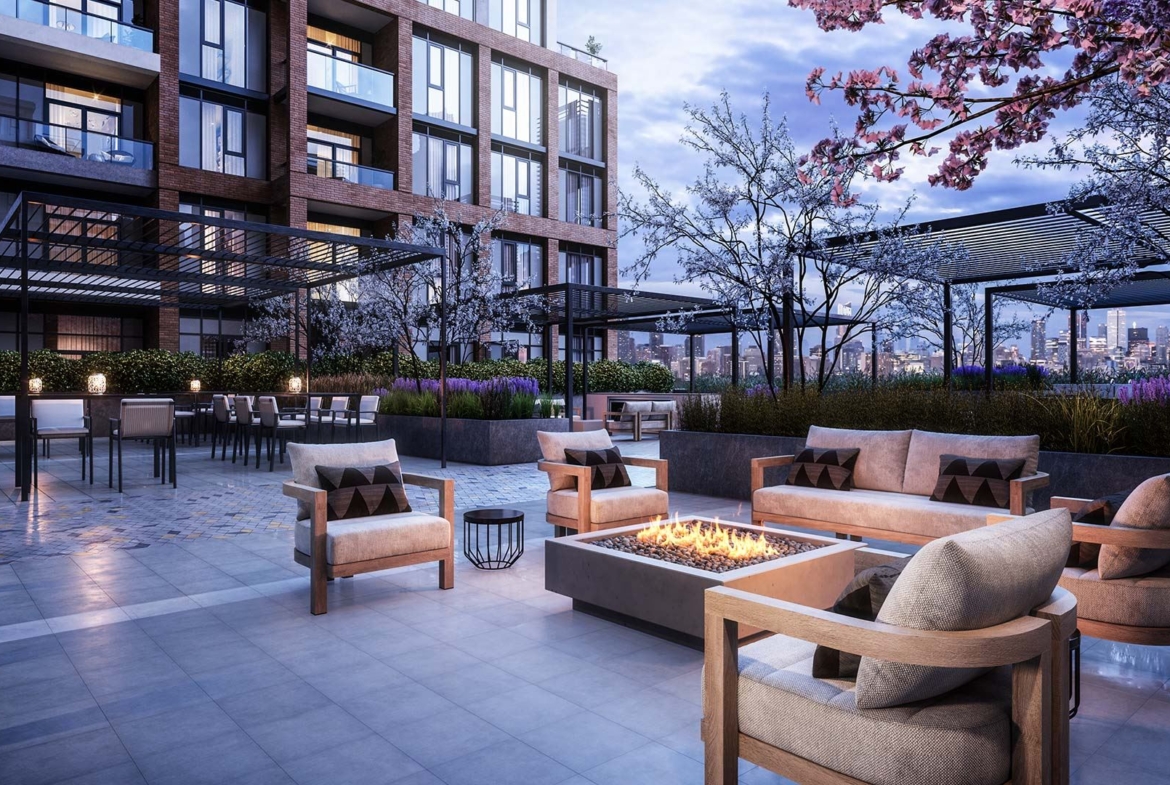 The Dupont Condos terrace at night