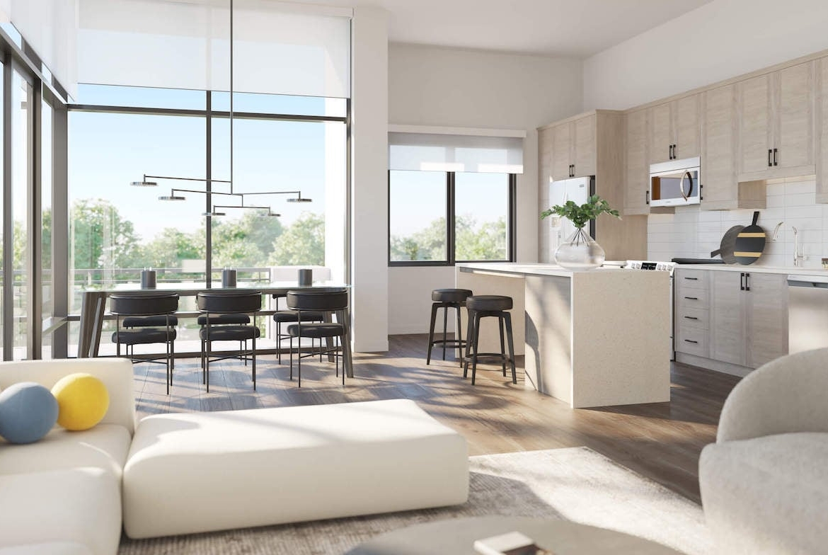 Rendering of Charing Cross Condos kitchen and dining