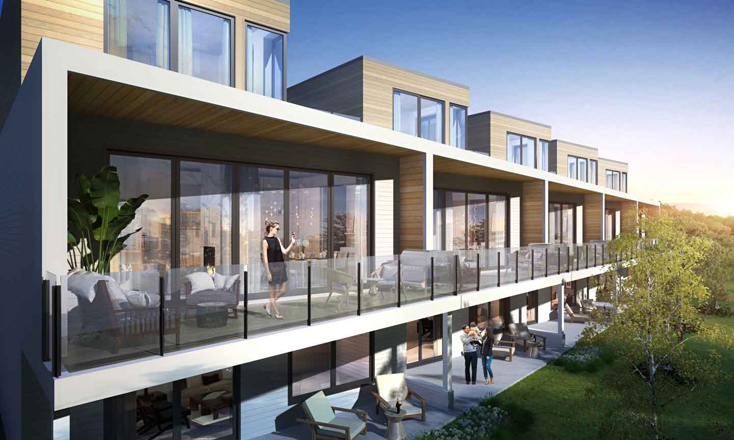 Rendering of Fenelon Lakes Club suites with balconies