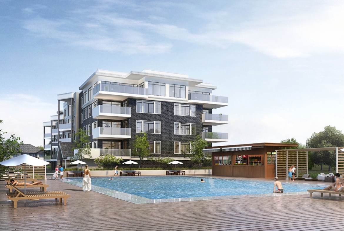 Rendering of Fenelon Lakes Club outdoor swimming pool
