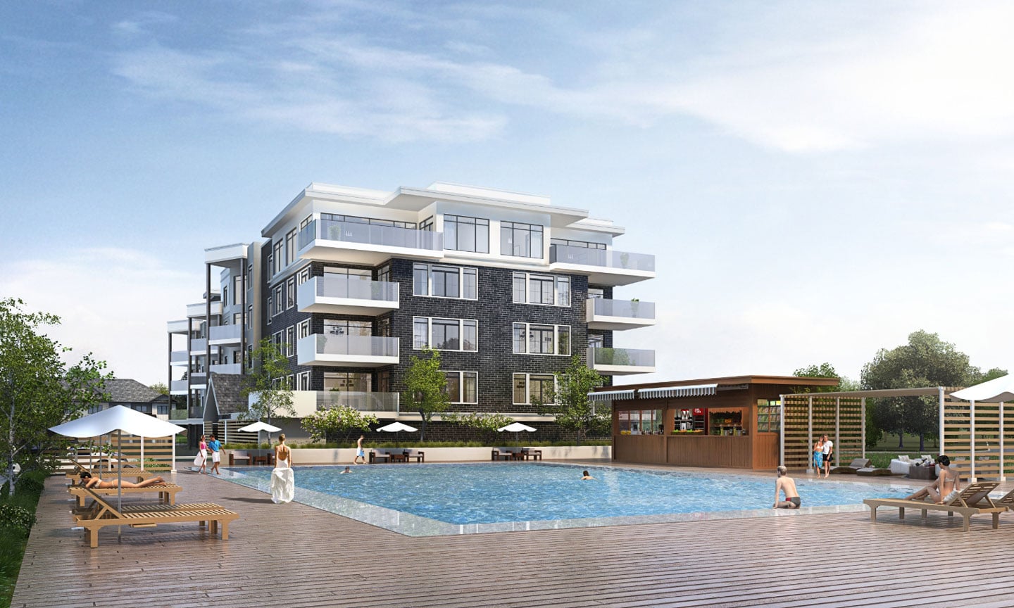 Rendering of Fenelon Lakes Club outdoor swimming pool