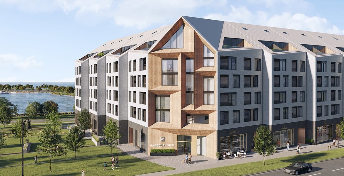 Exterior rendering of Harbour House Condos