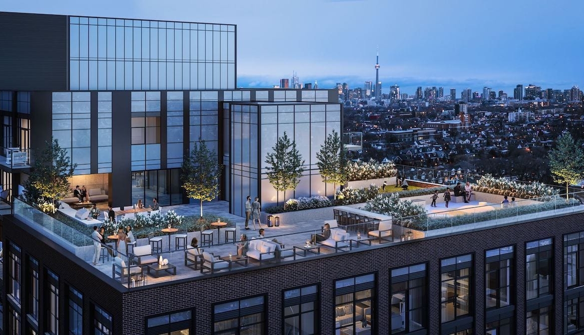 Rendering of House of Assembly Condos terrace