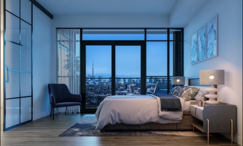 Rendering of House of Assembly Condos suite bedroom