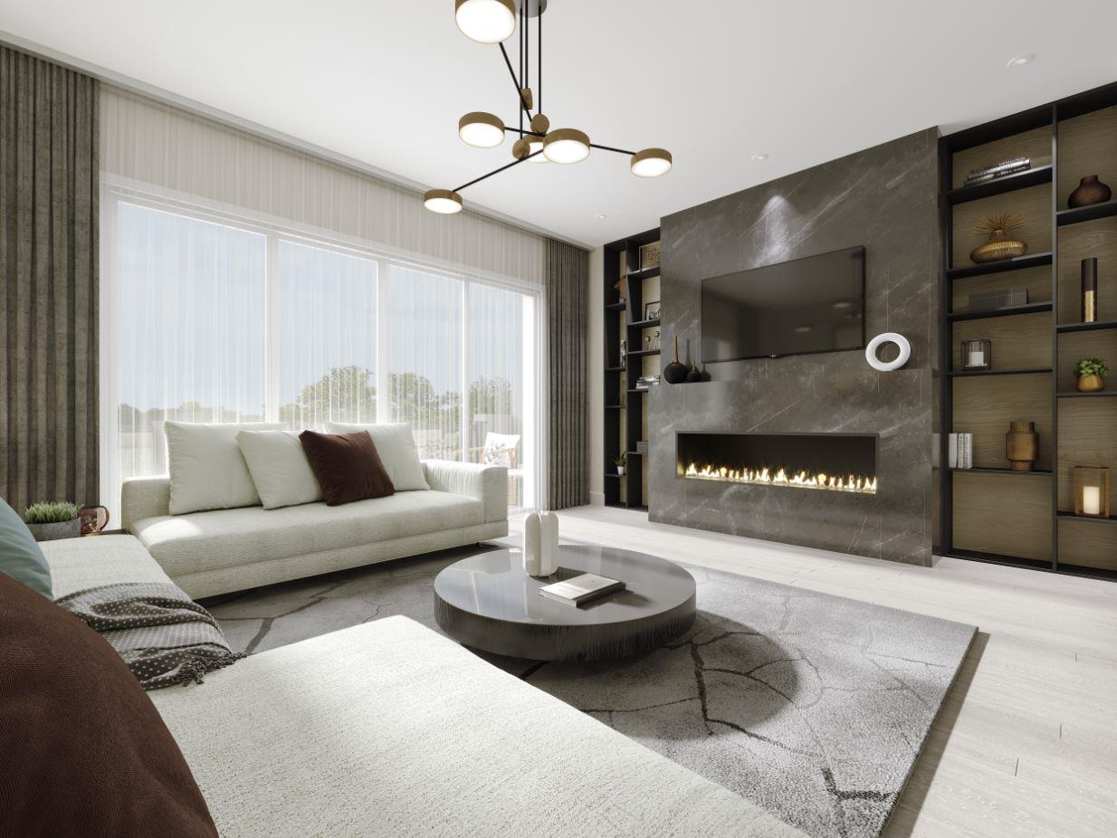 Rendering of Lookout On The Knoll Towns The Reserve Collection interior living room