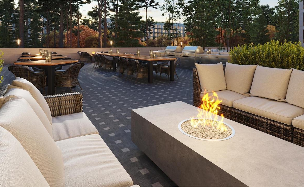 Outdoor terrace rendering of Twin Regency Condos