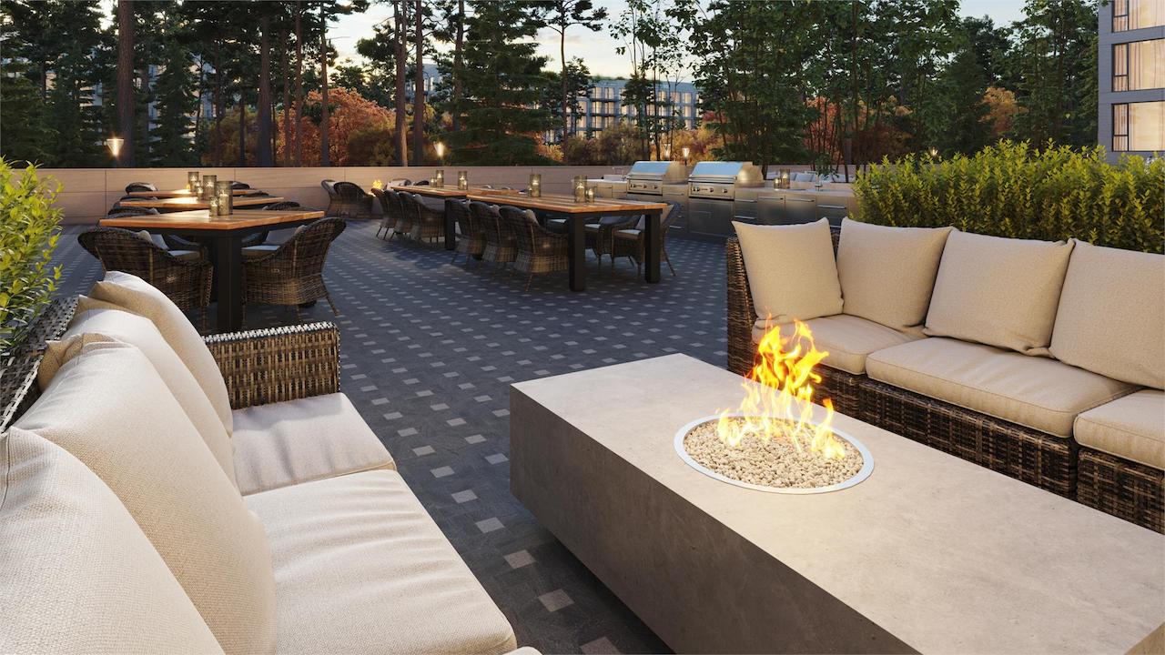 Outdoor terrace rendering of Twin Regency Condos
