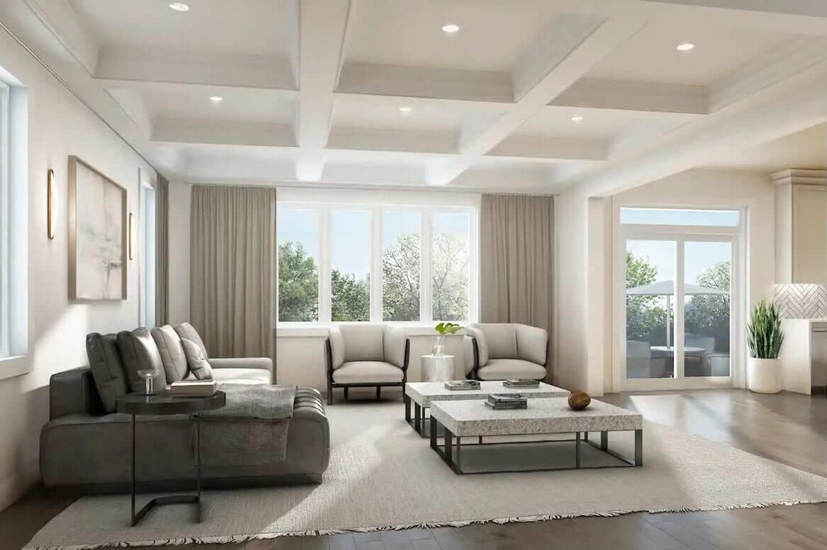 Rendering of Victory Green interior living room