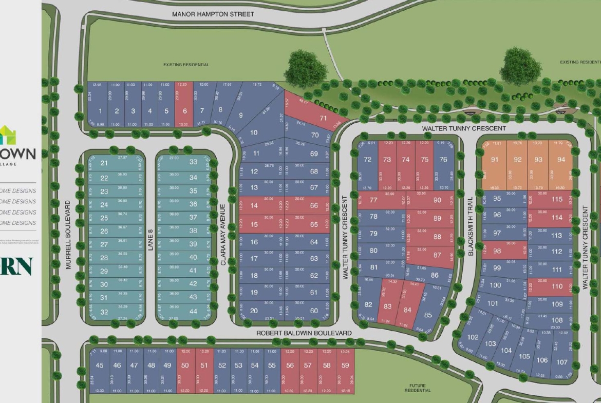 Site plan of Hometown Sharon Village by Acorn Developments
