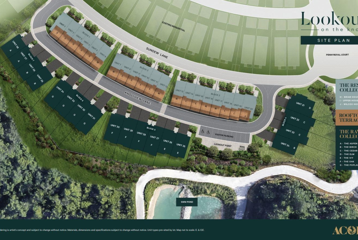 Site plan of Lookout On The Knoll Towns in Richmond Hill