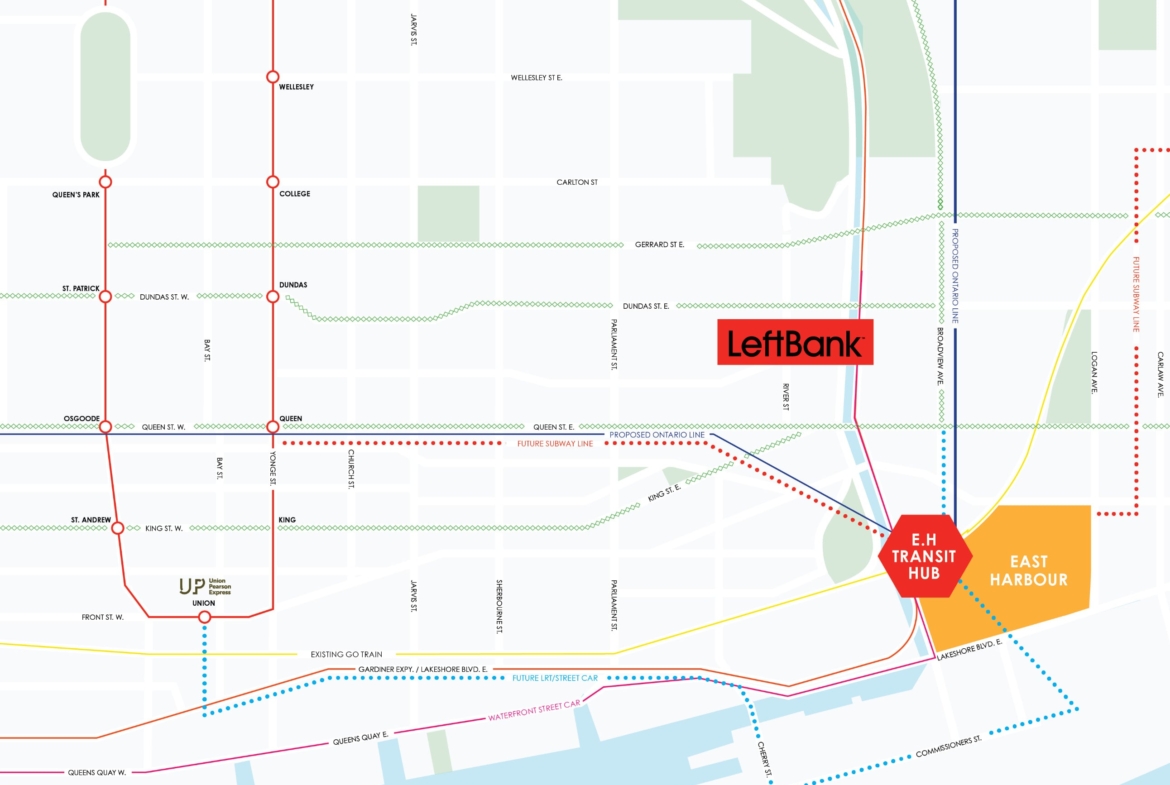 Map of LeftBank Condos in Toronto