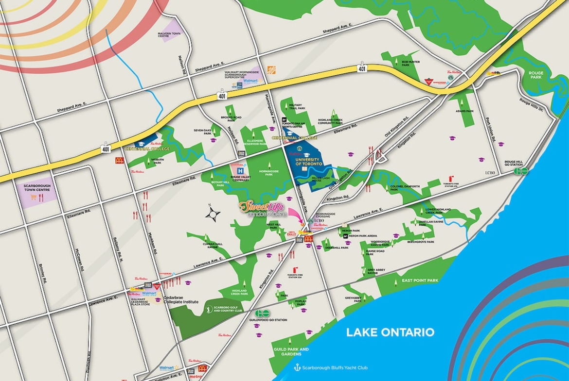 SweetLife Condos and Towns area amenity map