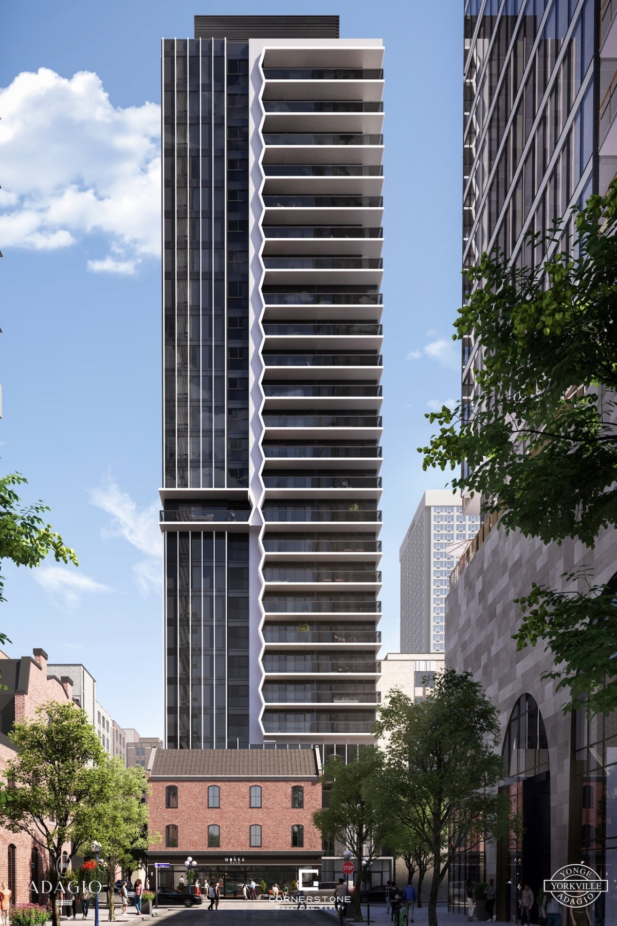 Rendering of Adagio Condos exterior in full view