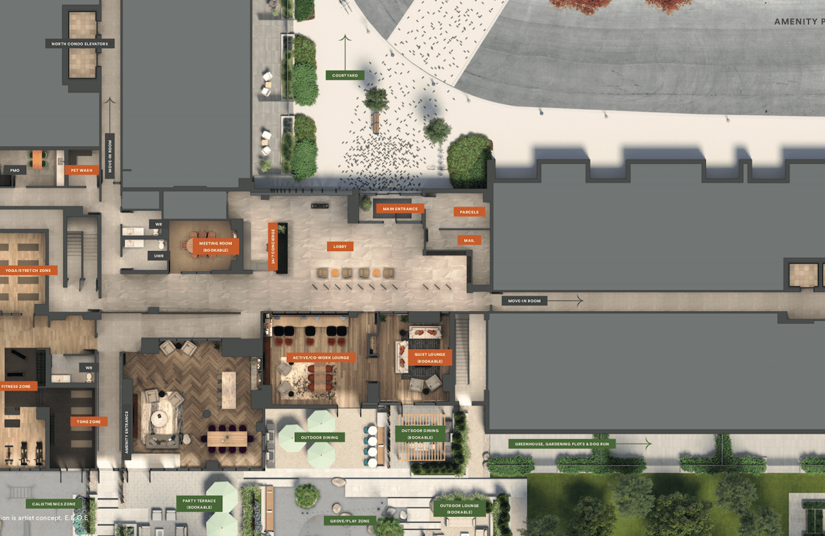 Rendering of Boulevard at the Thornhill amenity plan