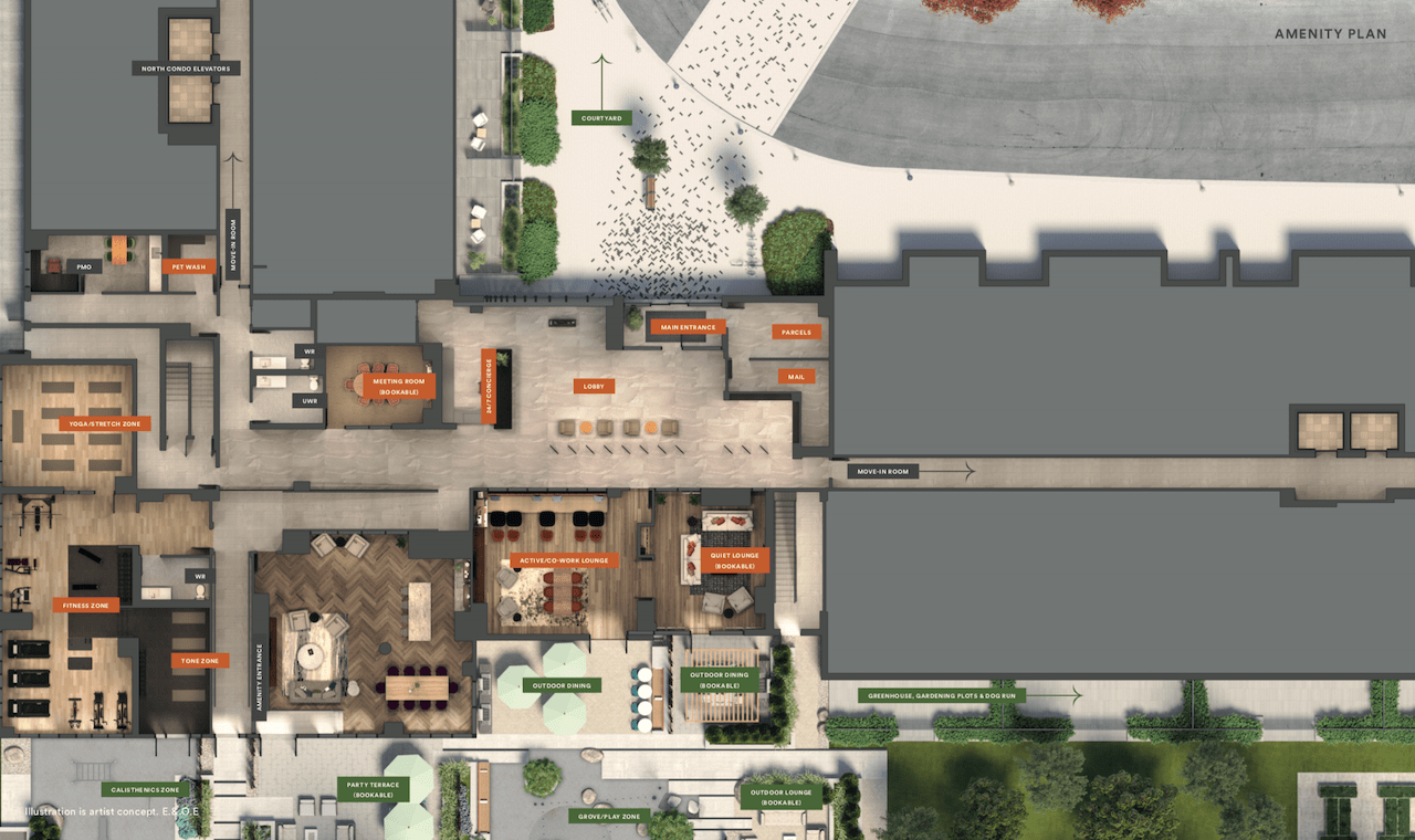 Rendering of Boulevard at the Thornhill amenity plan
