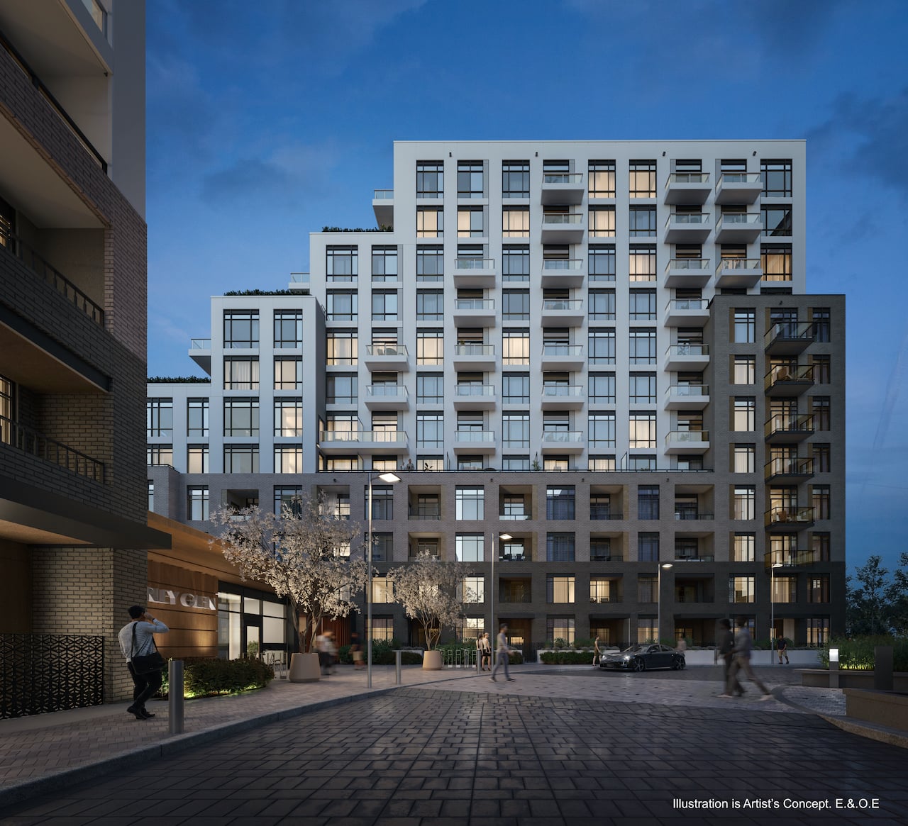 Rendering of Boulevard at the Thornhill exterior at night