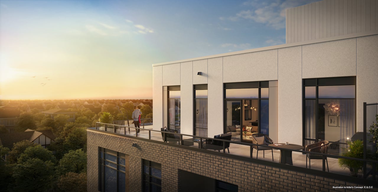 Rendering of Boulevard at the Thornhill suite terrace exterior