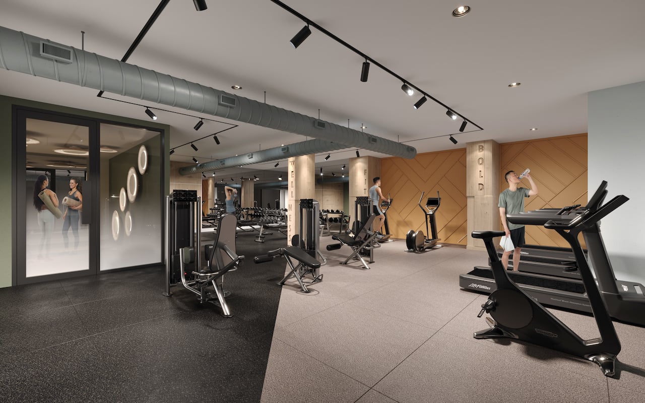 Rendering of Kindred Condos fitness centre