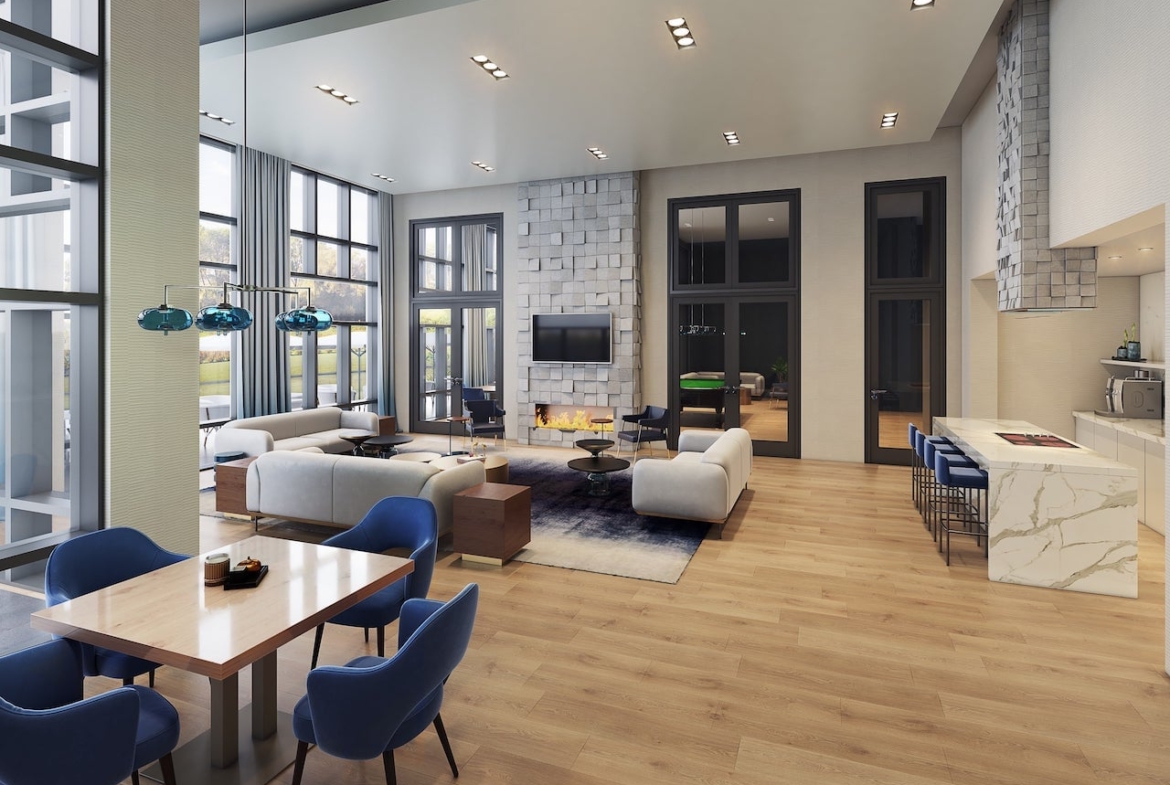 Rendering of LakeVu Two party room