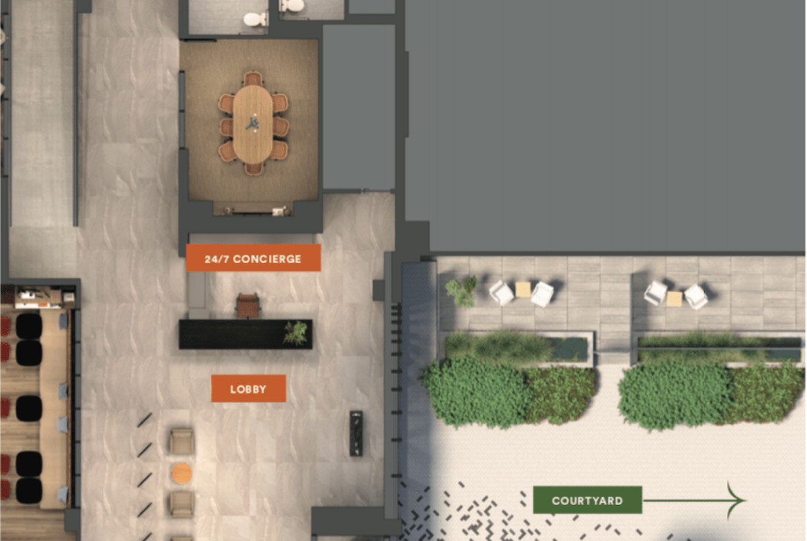 Rendering of Boulevard at the Thornhill lobby plan