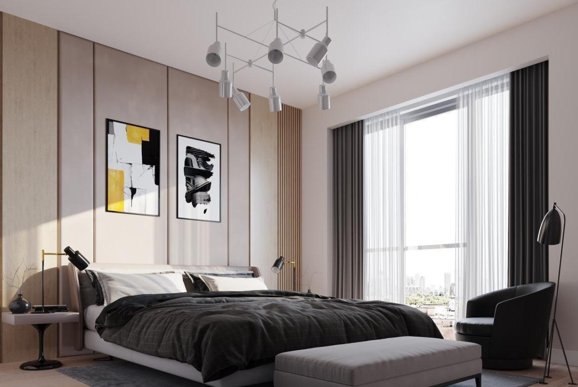 Rendering of Nahid on Broadview suite interior bedroom