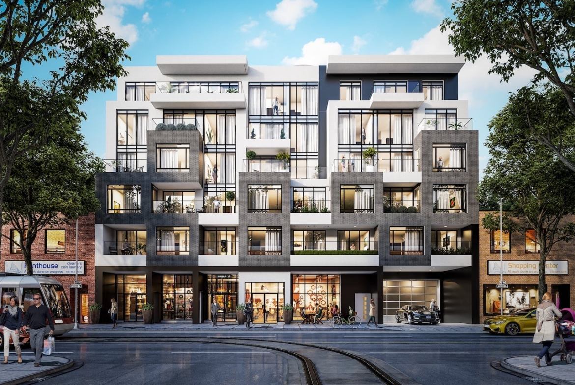 Rendering of Nahid on Broadview exterior