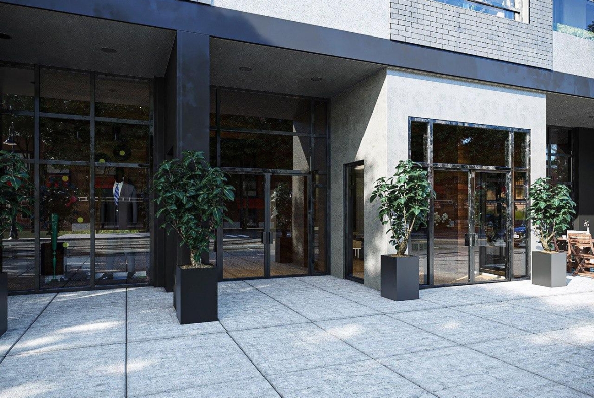 Rendering of Nahid on Broadview exterior entrance