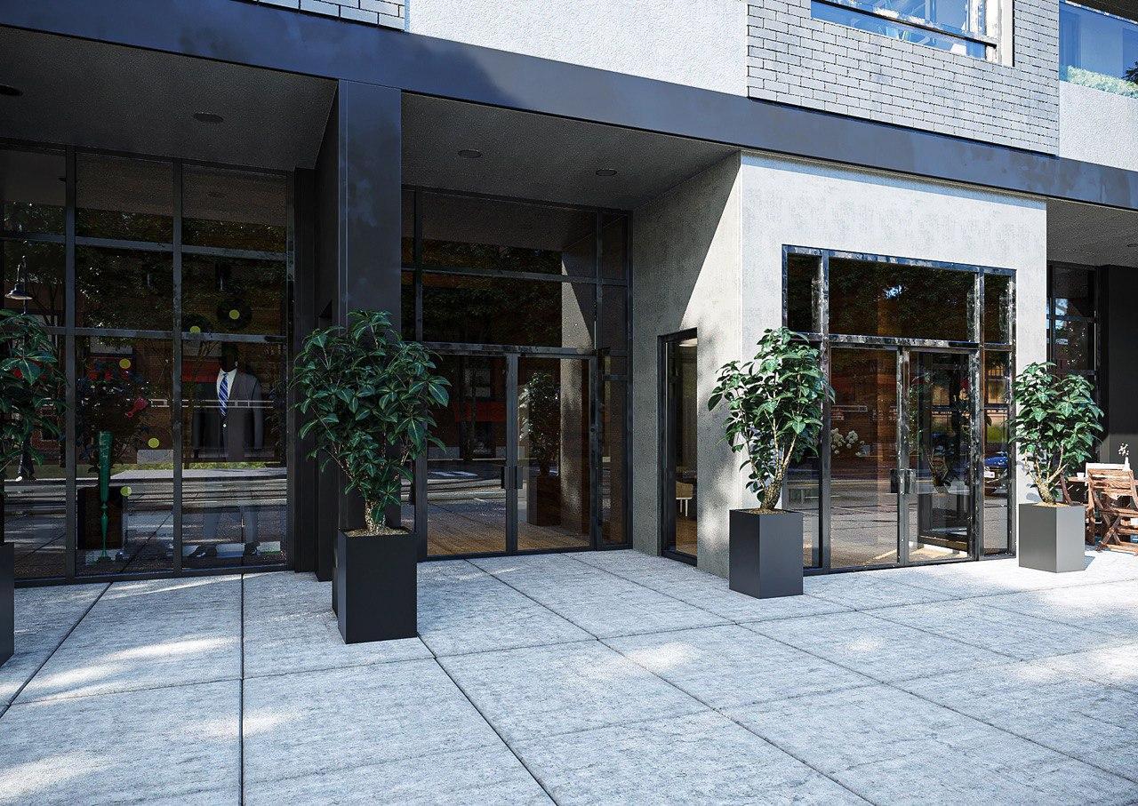 Rendering of Nahid on Broadview exterior entrance