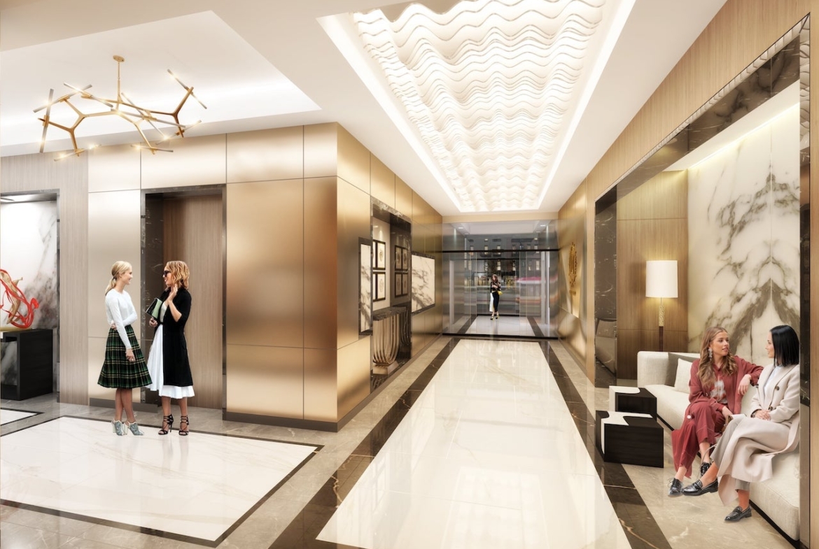 Rendering of Nahid on Broadview lobby
