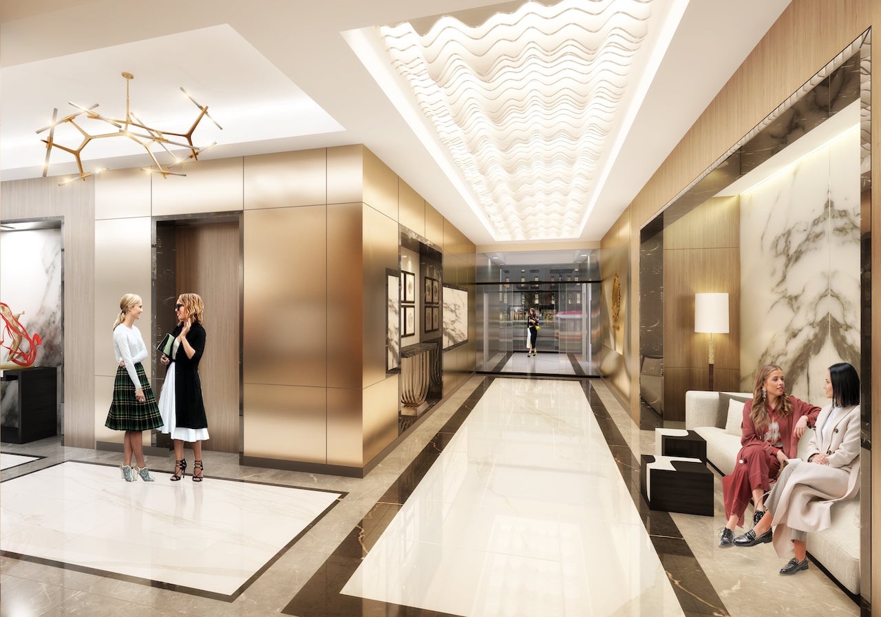 Rendering of Nahid on Broadview lobby