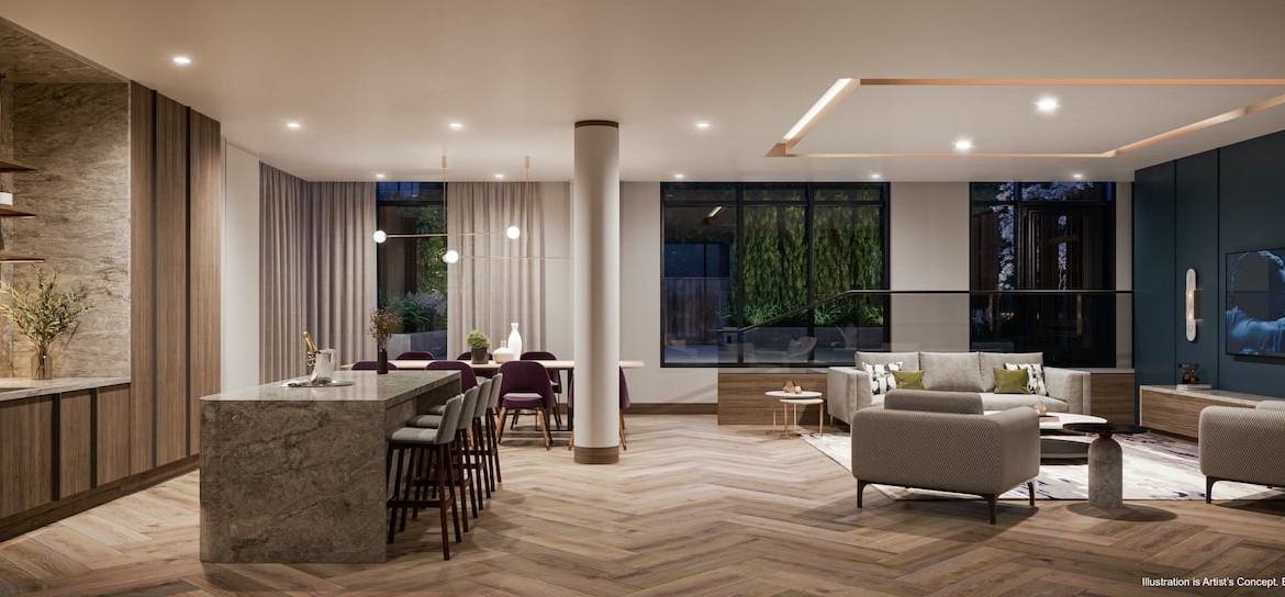 Rendering of Boulevard at the Thornhill party room