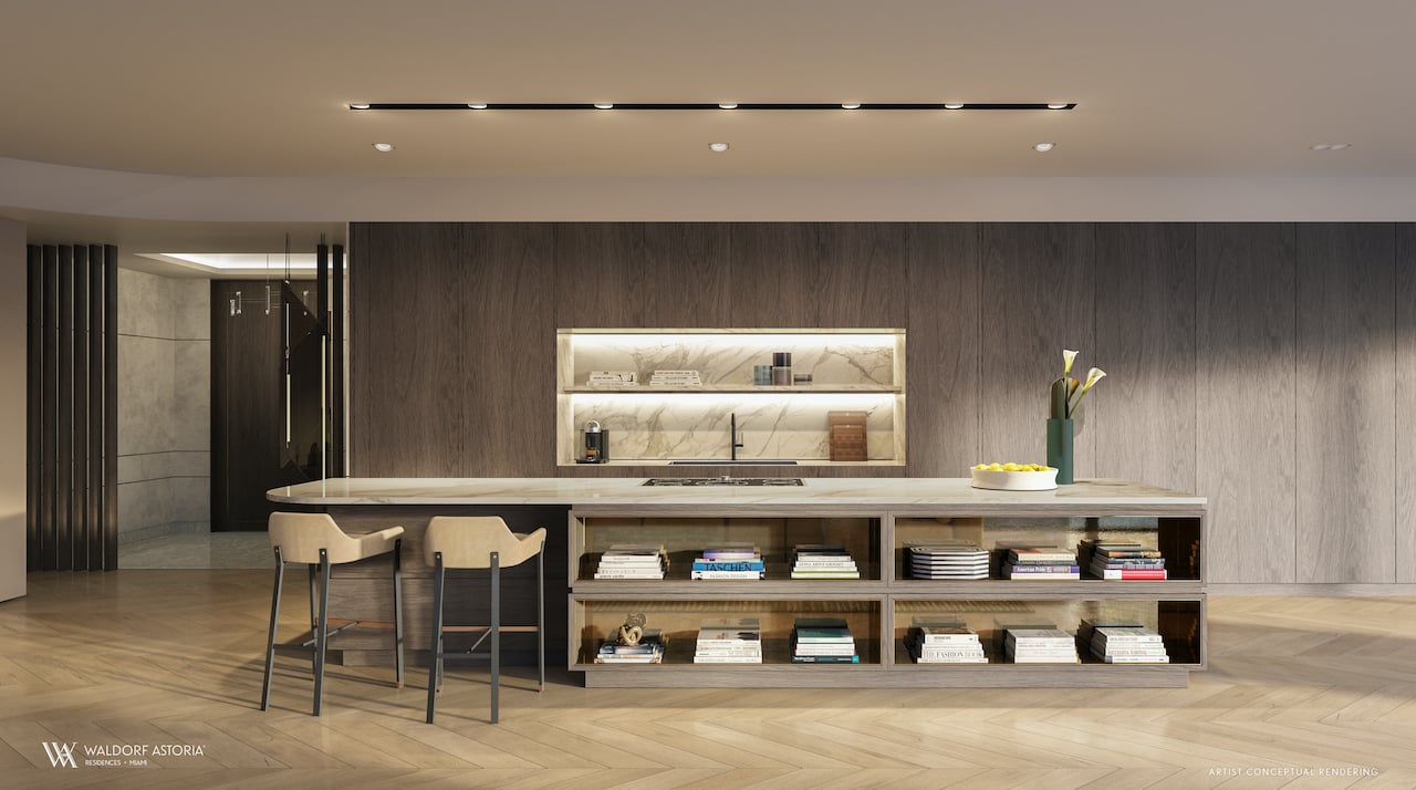 Rendering of Waldorf Astoria kitchen