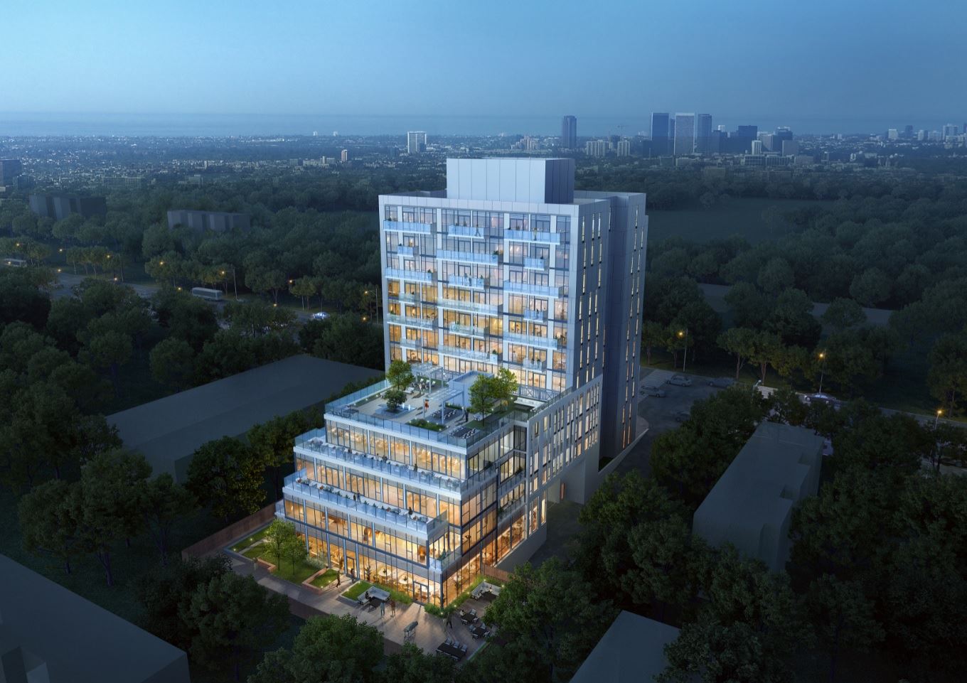 Rendering of East Pointe Condos aerial view of exterior