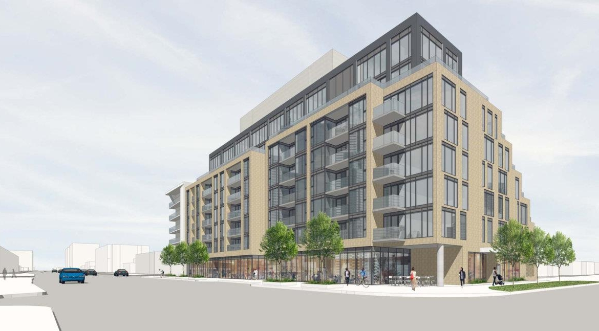 Exterior rendering of Kazmir Condos in Toronto