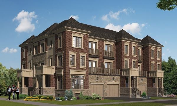 Exterior rendering of Lakewalk towns in Ajax