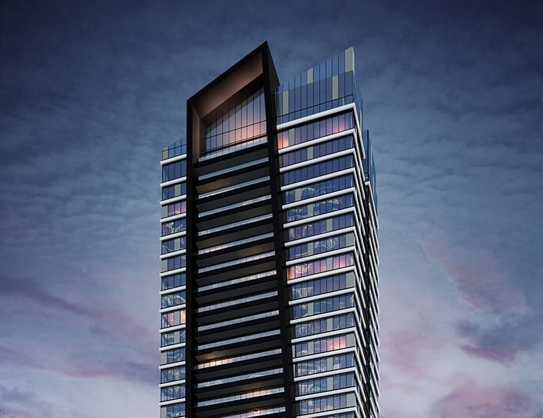 Exterior rendering of LeftBank Condos top half