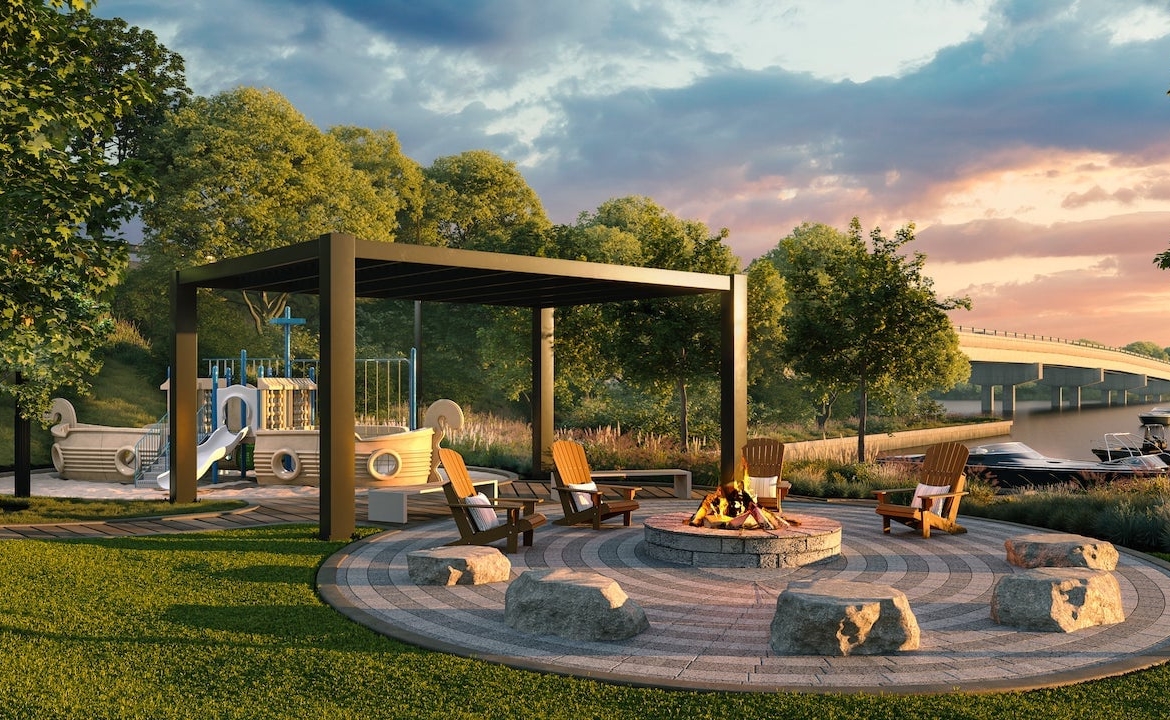 Rendering of Mariner's Pier Condos park