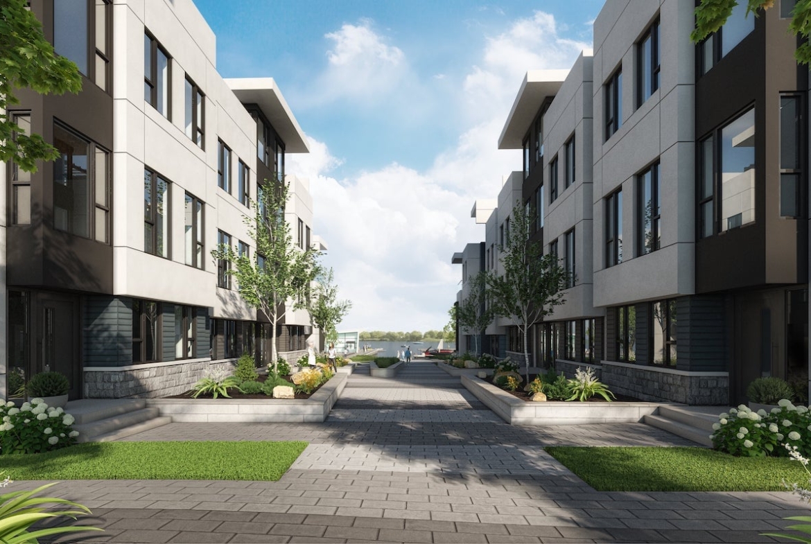 Rendering of Mariner's Pier Condos streetscape