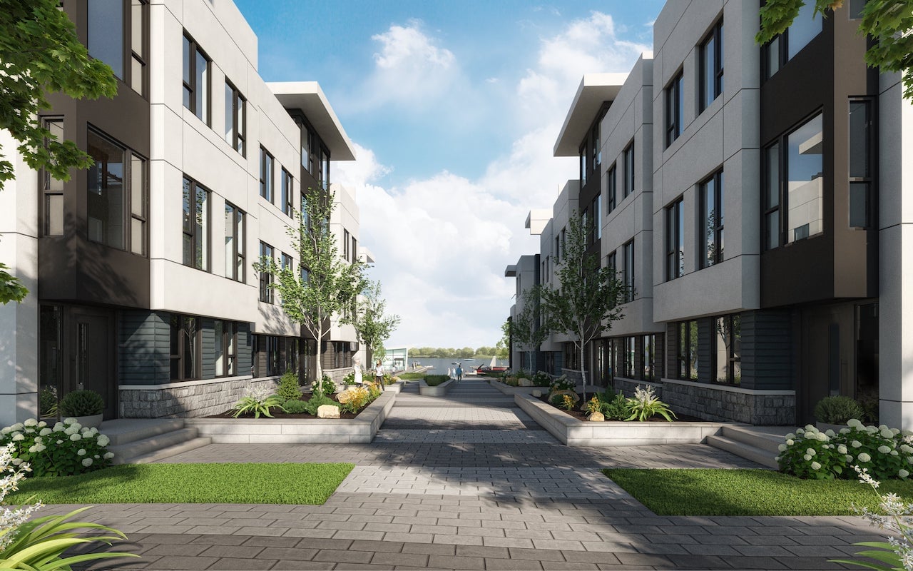 Rendering of Mariner's Pier Condos streetscape